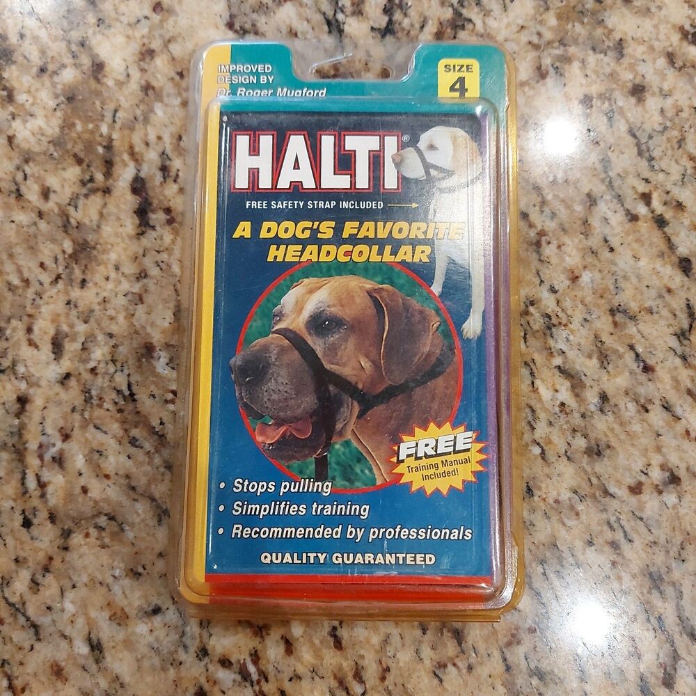HALTI HEADCOLLAR SIZE 4 Black No-Pull Dog Training Head Collar NEW